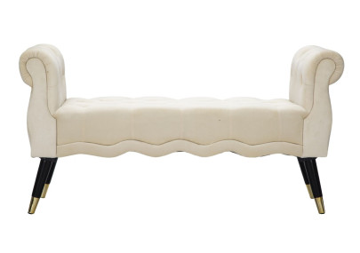 Banc Paris Crème & Or – Raffinement Doré 120 x 40 x 60 cm