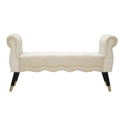 Banc Paris Crème & Or – Raffinement Doré 120 x 40 x 60 cm