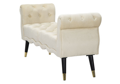 Banc Paris Crème & Or – Raffinement Doré 120 x 40 x 60 cm