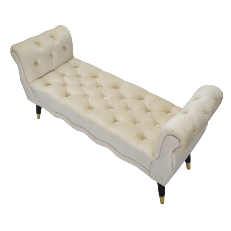 Banc Paris Crème & Or – Raffinement Doré 120 x 40 x 60 cm
