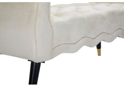 Banc Paris Crème & Or – Raffinement Doré 120 x 40 x 60 cm