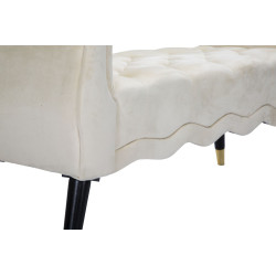 Banc Paris Crème & Or – Raffinement Doré 120 x 40 x 60 cm