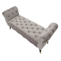 Banc Paris Gris & Or – Chic Parisien 120 x 40 x 60 cm