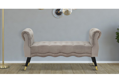 Banc Paris Gris & Or – Chic Parisien 120 x 40 x 60 cm