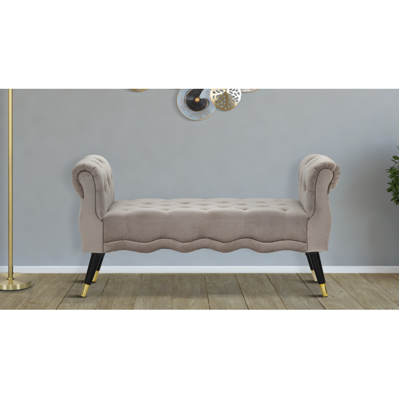 Banc Paris Gris & Or – Chic Parisien 120 x 40 x 60 cm