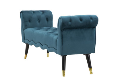 Banc Paris Bleu Sarcelle & Or – Brillance Contemporaine 120 x 40 x 60 cm