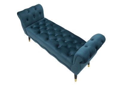 Banc Paris Bleu Sarcelle & Or – Brillance Contemporaine 120 x 40 x 60 cm