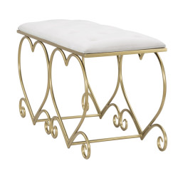 Banc Cœur Crème – Romantisme Sculptural 105 x 37,5 x 51,5 cm