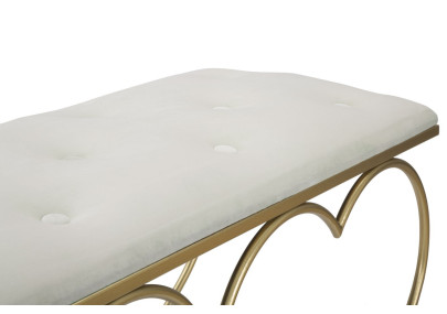 Banc Cœur Crème – Romantisme Sculptural 105 x 37,5 x 51,5 cm