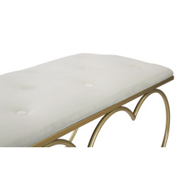 Banc Cœur Crème – Romantisme Sculptural 105 x 37,5 x 51,5 cm