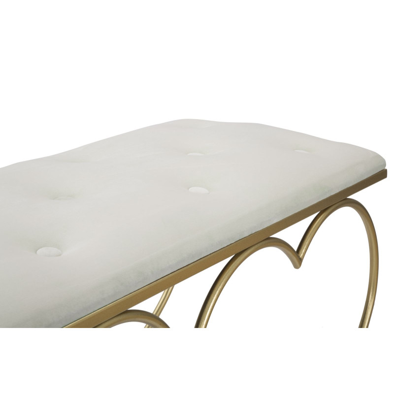 Banc Cœur Crème – Romantisme Sculptural 105 x 37,5 x 51,5 cm