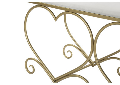 Banc Cœur Crème – Romantisme Sculptural 105 x 37,5 x 51,5 cm