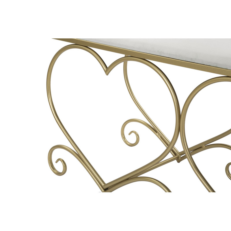 Banc Cœur Crème – Romantisme Sculptural 105 x 37,5 x 51,5 cm