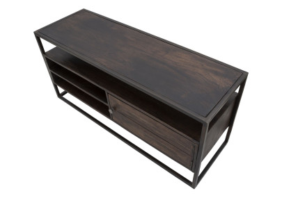 Meuble TV Burn en Acacia – Sobriété Naturelle 120 x 40 x 55 cm