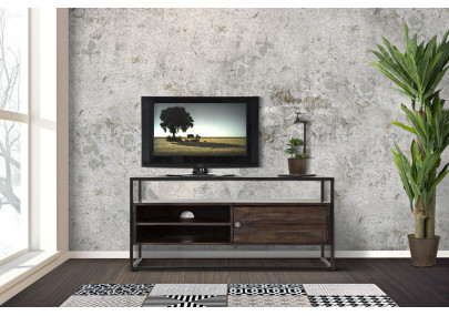 Meuble TV Burn en Acacia – Sobriété Naturelle 120 x 40 x 55 cm