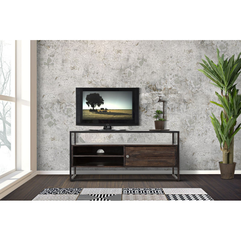 Meuble TV Burn en Acacia – Sobriété Naturelle 120 x 40 x 55 cm