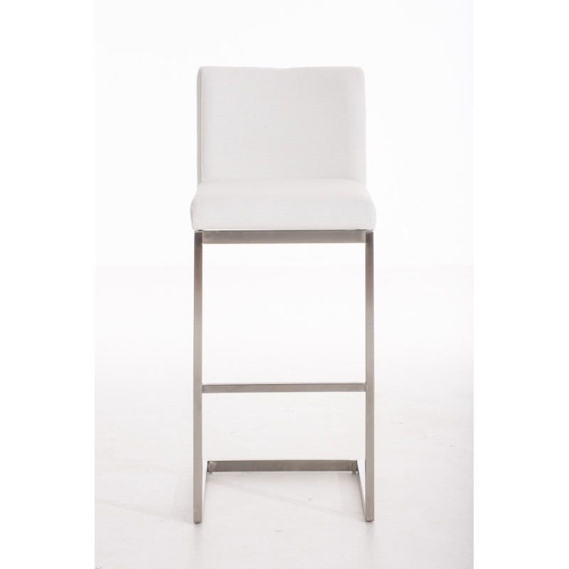 Tabouret de bar en tissu Paros blanc