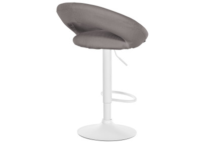 Ensemble de 2 tabourets de bar Olinda, tissu blanc/gris