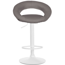 Ensemble de 2 tabourets de bar Olinda, tissu blanc/gris