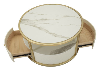 Table Basse Sharon – Élégance Circulaire Ø75 x 40 cm