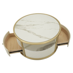 Table Basse Sharon – Élégance Circulaire Ø75 x 40 cm