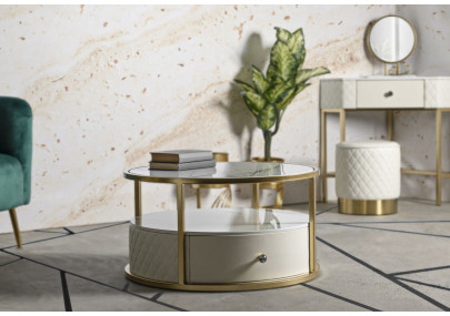 Table Basse Sharon – Élégance Circulaire Ø75 x 40 cm