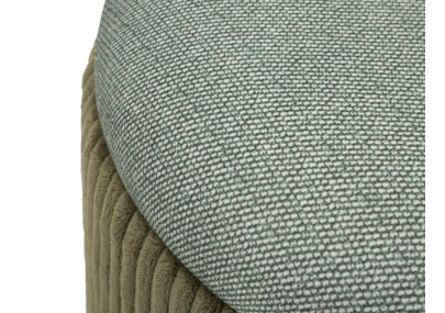 Pouf Coffre Bolzano Vert – Élégance Naturelle en Duo Ø38x38 - Ø32x28 cm
