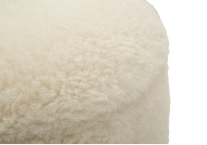 Pouf Coffre Saint-Moritz Crème – Duo Montagnard Raffiné Ø40x47 - Ø32x38 cm