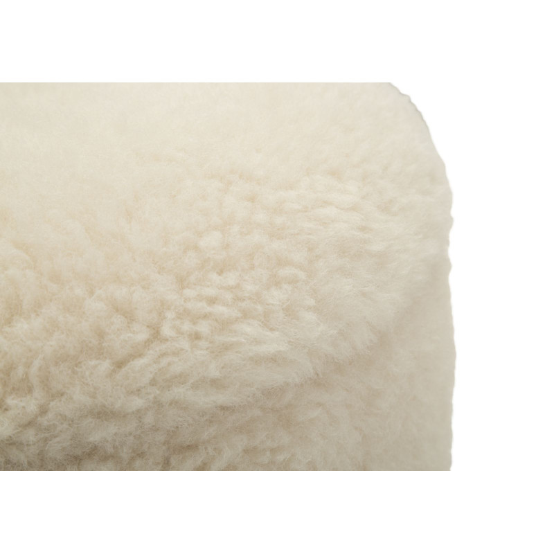Pouf Coffre Saint-Moritz Crème – Duo Montagnard Raffiné Ø40x47 - Ø32x38 cm