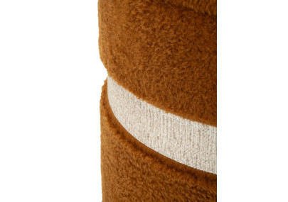 Pouf Coffre Saint-Moritz Marron – Chaleur Alpine en Duo Ø40x47 - Ø32x38 cm