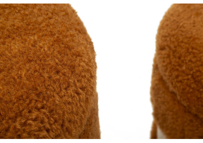 Pouf Coffre Saint-Moritz Marron – Chaleur Alpine en Duo Ø40x47 - Ø32x38 cm