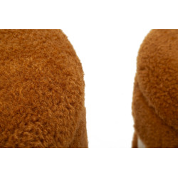 Pouf Coffre Saint-Moritz Marron – Chaleur Alpine en Duo Ø40x47 - Ø32x38 cm