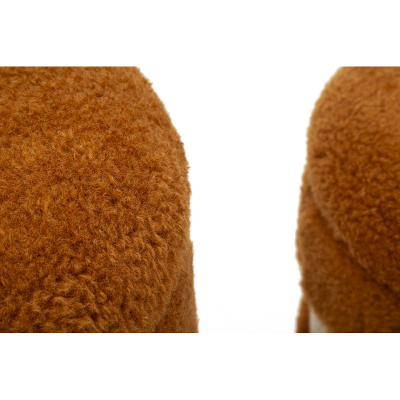 Pouf Coffre Saint-Moritz Marron – Chaleur Alpine en Duo Ø40x47 - Ø32x38 cm