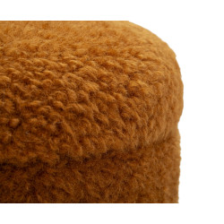 Pouf Coffre Saint-Moritz Marron – Chaleur Alpine en Duo Ø40x47 - Ø32x38 cm