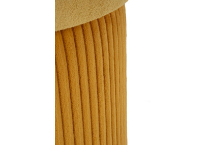 Pouf Coffre Aspen Moutarde – Harmonie Contemporaine Ø42x44 - Ø35x37 cm