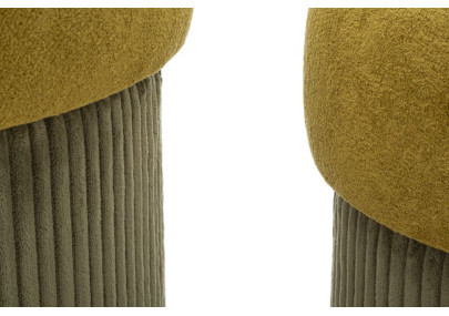 Pouf Coffre Aspen Vert – Fraîcheur d’Altitude Ø42x44 - Ø35x37 cm