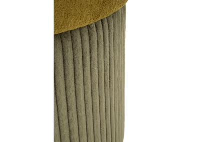 Pouf Coffre Aspen Vert – Fraîcheur d’Altitude Ø42x44 - Ø35x37 cm