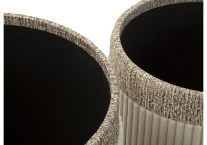 Pouf Coffre Cortina Crème – Élégance en Trio Ø40,5x49,5 - Ø35x42 - Ø31x38 cm