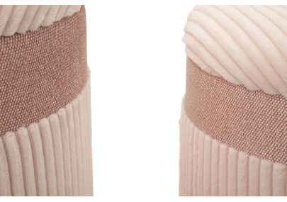 Pouf Coffre Cortina Rose – Tendresse Pastel en Trio Ø40,5x49,5 - Ø35x42 - Ø31x38 cm