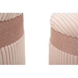 Pouf Coffre Cortina Rose – Tendresse Pastel en Trio Ø40,5x49,5 - Ø35x42 - Ø31x38 cm
