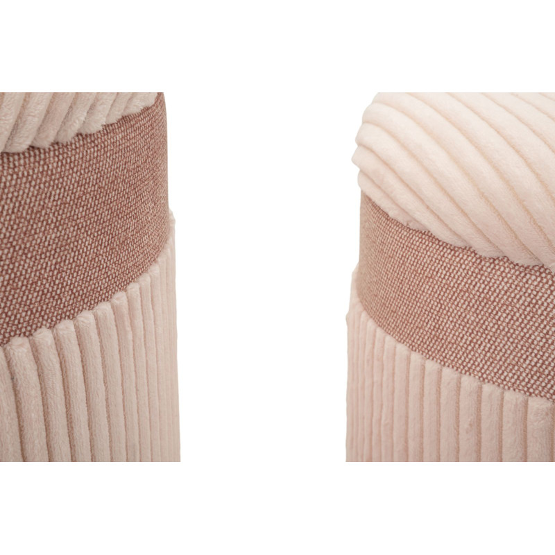 Pouf Coffre Cortina Rose – Tendresse Pastel en Trio Ø40,5x49,5 - Ø35x42 - Ø31x38 cm