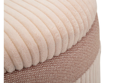 Pouf Coffre Cortina Rose – Tendresse Pastel en Trio Ø40,5x49,5 - Ø35x42 - Ø31x38 cm