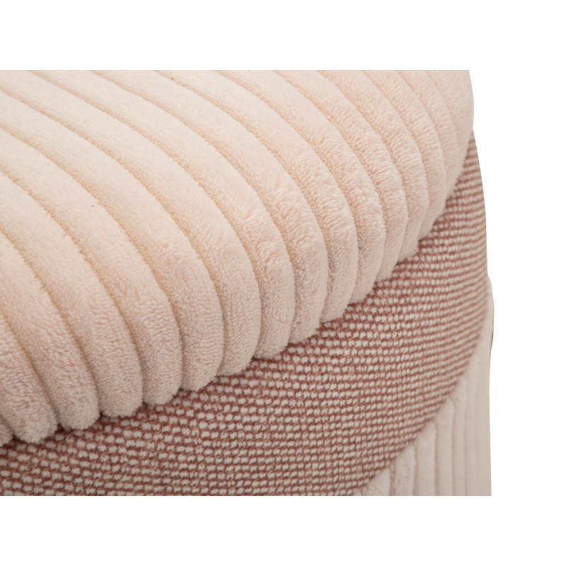 Pouf Coffre Cortina Rose – Tendresse Pastel en Trio Ø40,5x49,5 - Ø35x42 - Ø31x38 cm