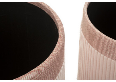 Pouf Coffre Cortina Rose – Tendresse Pastel en Trio Ø40,5x49,5 - Ø35x42 - Ø31x38 cm