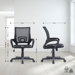 Chaise de bureau Genius, noire