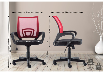 Chaise de bureau Genius, rouge