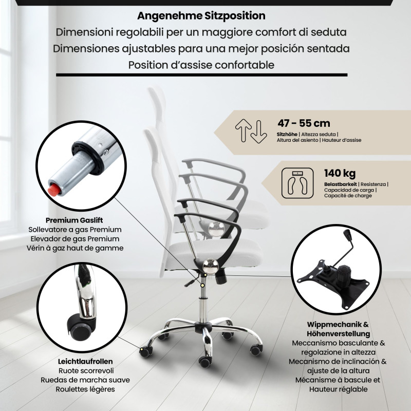 Sedia da Ufficio Washington bianco