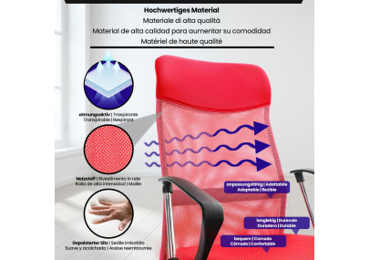 Chaise de bureau rouge Washington