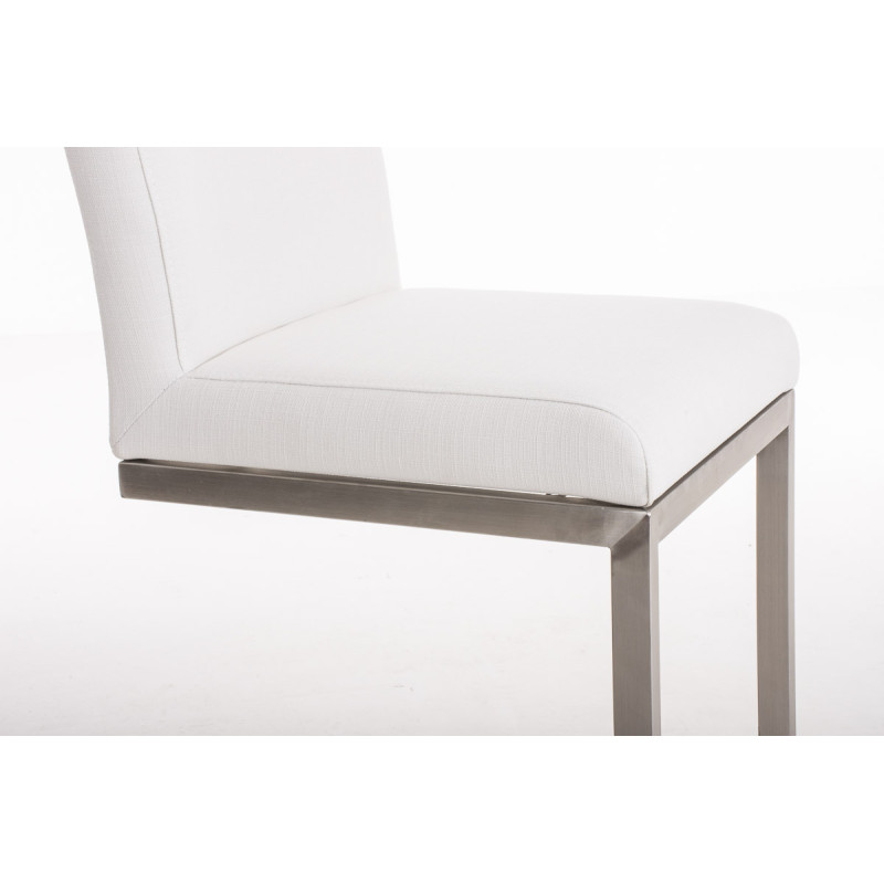 Tabouret de bar en tissu Paros blanc