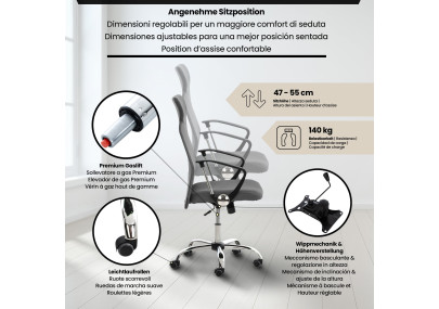 Silla De Oficina Washington Gris